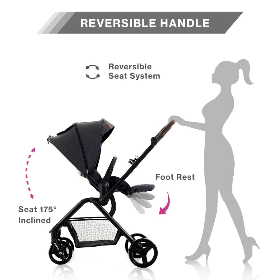 Teknum Stroll 1 Reversible Travel Stroller (Black)