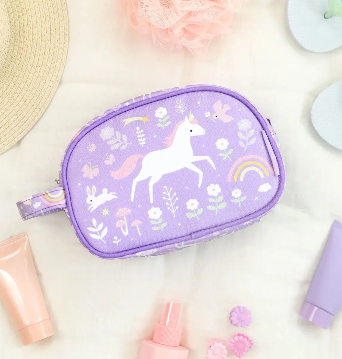 A Little Lovely Company Kids Toiletry Bag With Handle (Unicorn Dreams)