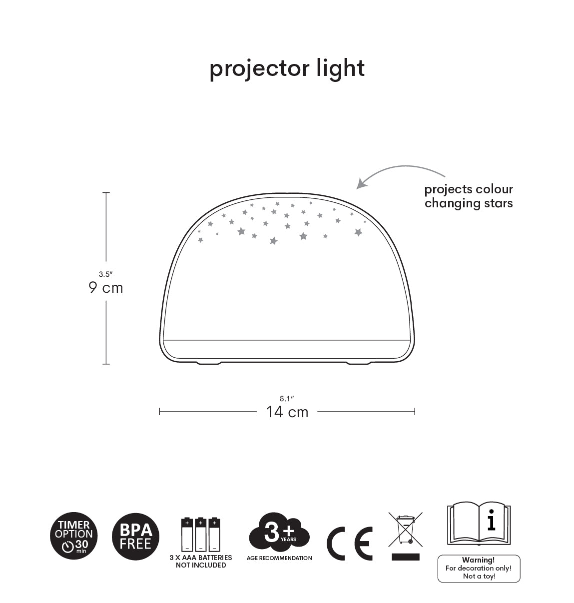 A Little Lovely Company Projector Light (Butterflies)