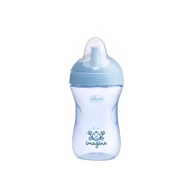 Chicco Advanced Cup 266 ml Baby Bottle Cup 12+ Months for Learning to Drink, Drinking Glass with Straw, Ergonomic Spout and Easy Sips Valve, BPA