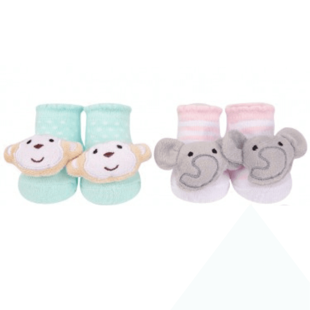 Hudson Baby 3D Socks Gift Set, 2pcs, Pink/Green