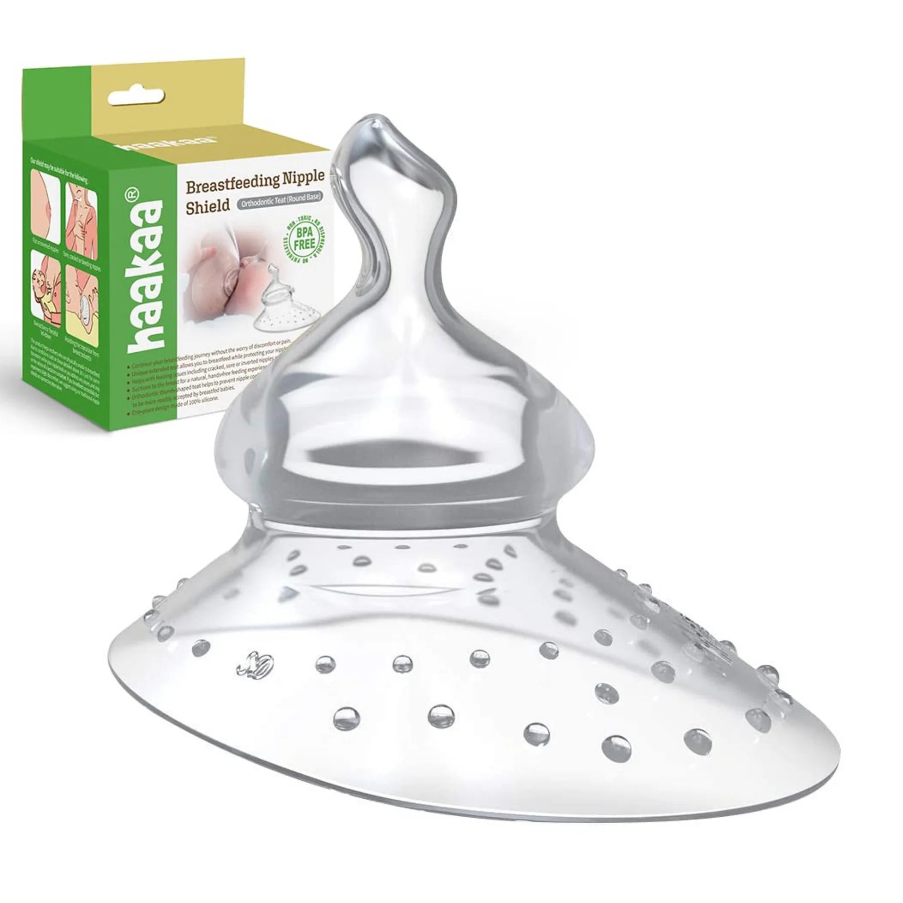 Haakaa Breastfeeding Nipple Shield – Orthodontic Teat (Round Base)