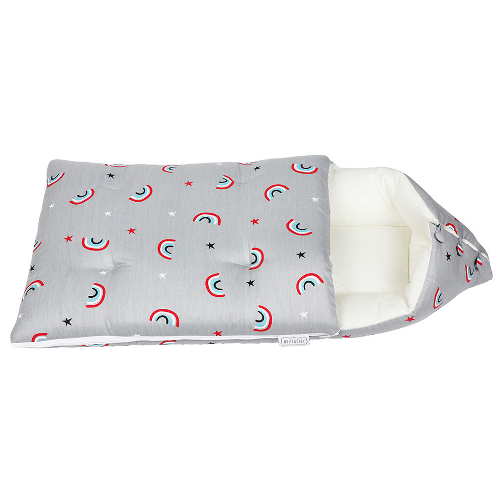 White & Grey Baby Sleeping Bag Soft Bamboo Swaddle Nest