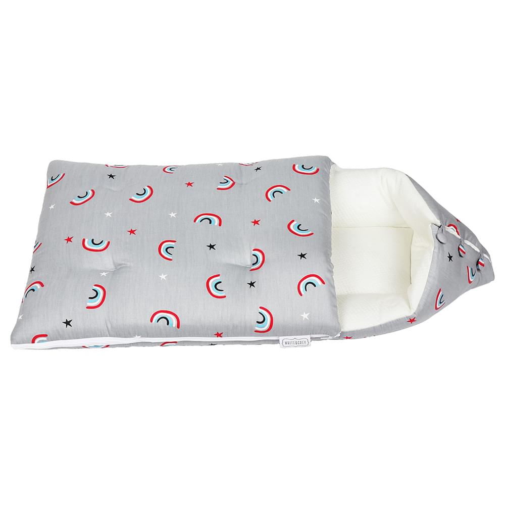 White & Grey Baby Sleeping Bag Soft Bamboo Swaddle Nest
