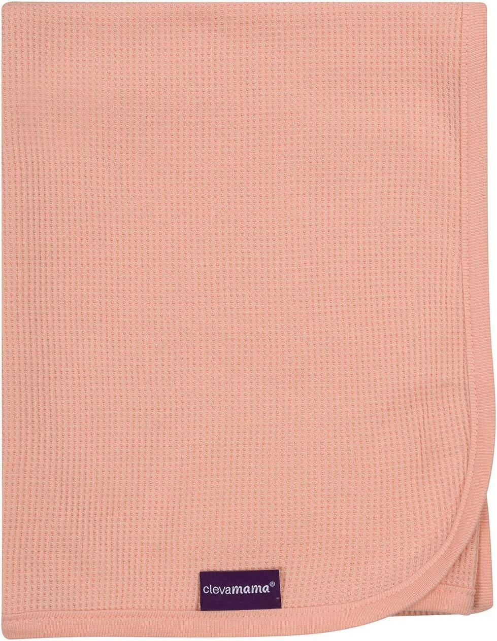 Clevamama Baby Waffle Weave Cotton Blanket - for Nursery Bedding, Moses Basket, Pushchair - 70x90 cm.