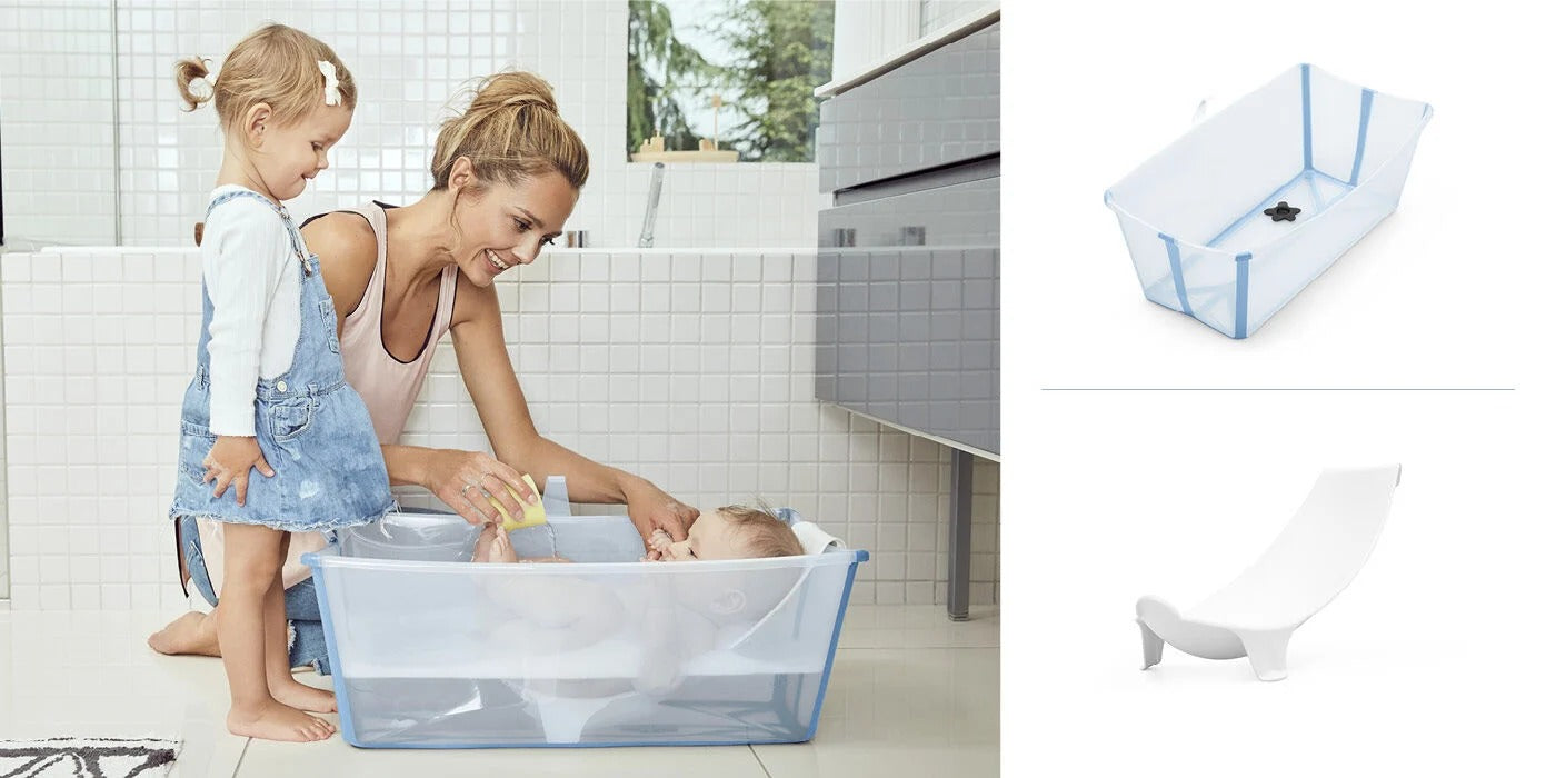 طقم حوض استحمام ستوكه المرن + دعامة حديثي الولادة