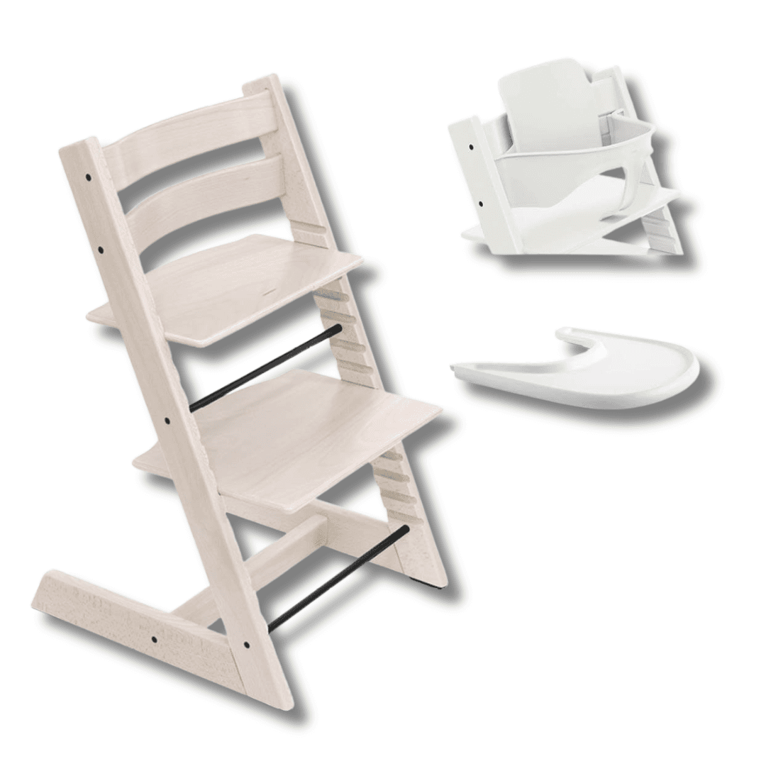 Stokke Tripp Trapp High Chair Whitewash + Baby Set + Tray