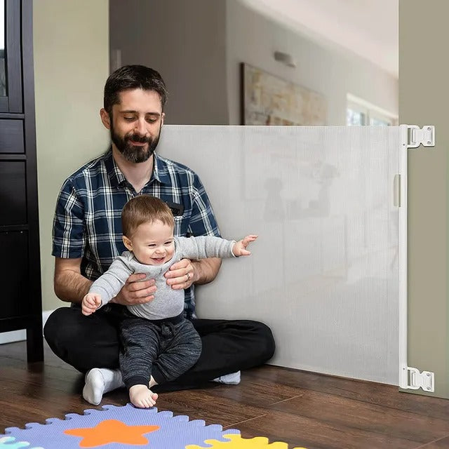 Baby Safe Retractable Mesh Safety Gate – White