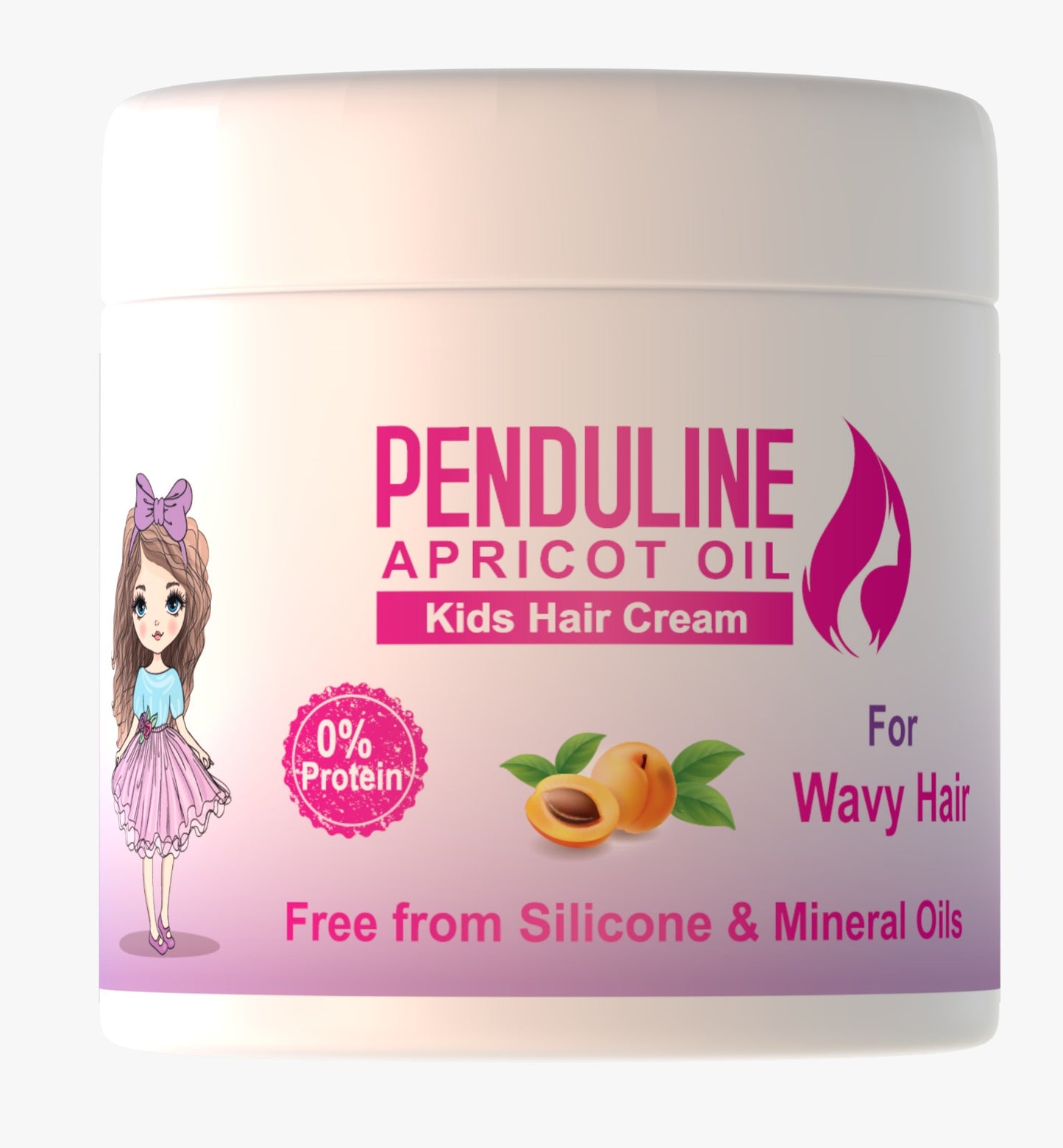 Penduline Kids Leave In Hair Cream with Apricot Oil For Wavy Hair (250ml)