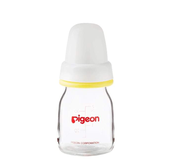زجاجة بيجون الزجاجية ذات العنق النحيف والغطاء الأبيض، 50ml