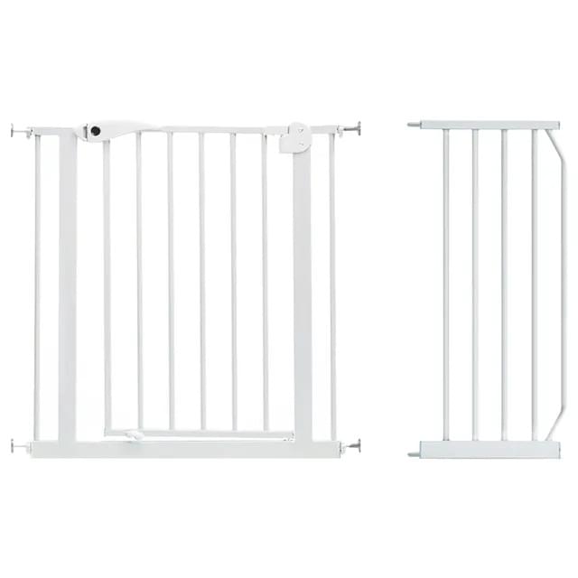 Baby Safe Metal Safety Gate with 10 cm Extension – White