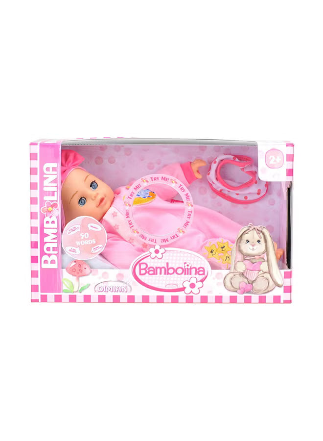 Bambolina 40cm Doll with Bib & Arabic 50 Words