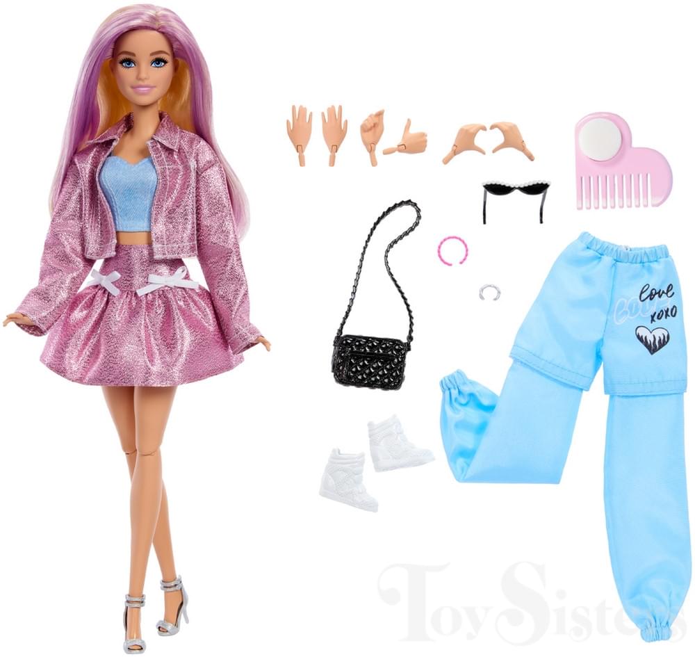 Barbie Deluxe Style Fashion Build-Up Doll – 4 Fashions & Accessories