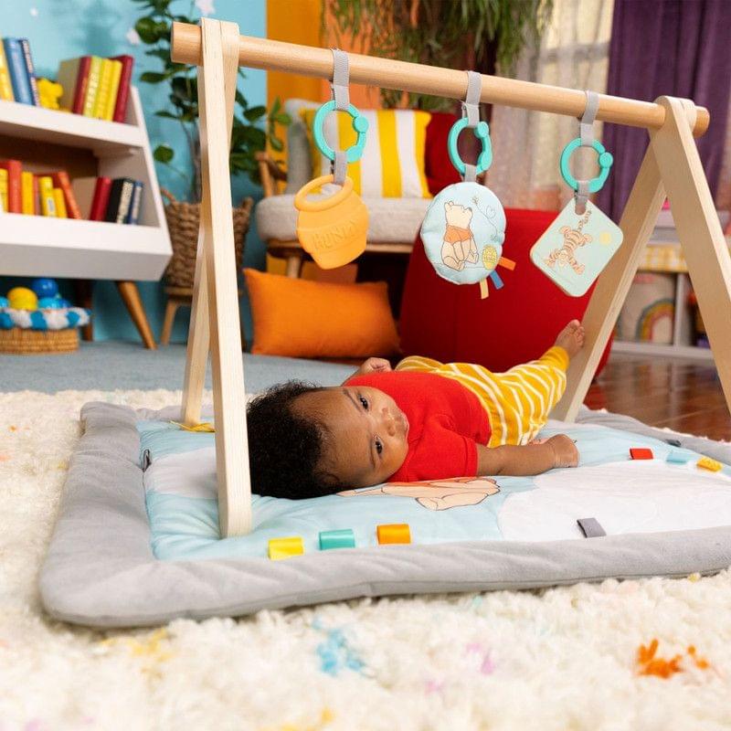 Bright Starts Disney Winnie The Pooh Once Upon A Tummy Time Baby Play Mat With Wooden Toy Bar