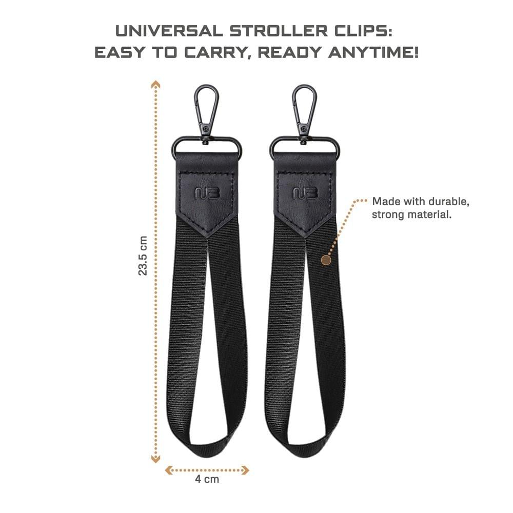 Neobreez Universal Stroller Hooks Clip Set (Black)