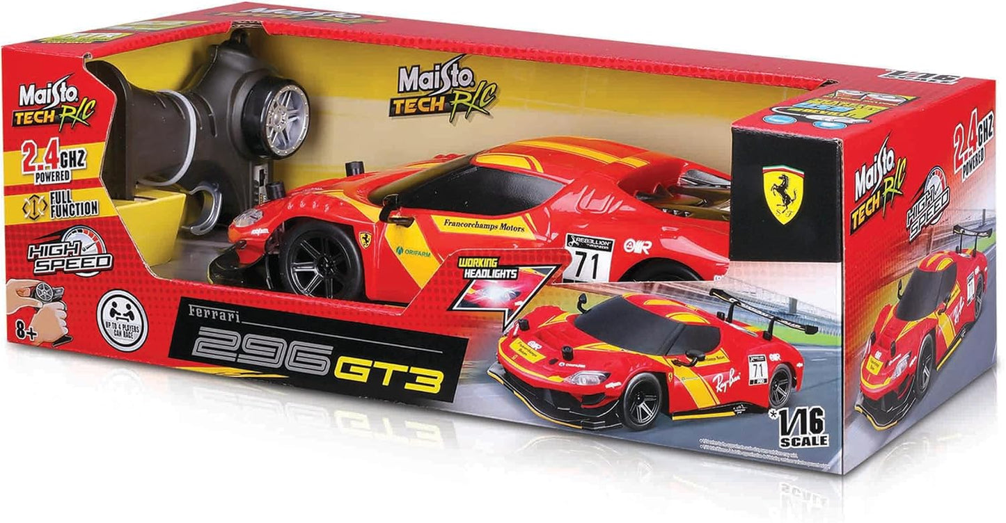 Maisto 1:16 RC Ferrari 296 GT3- Black with Red