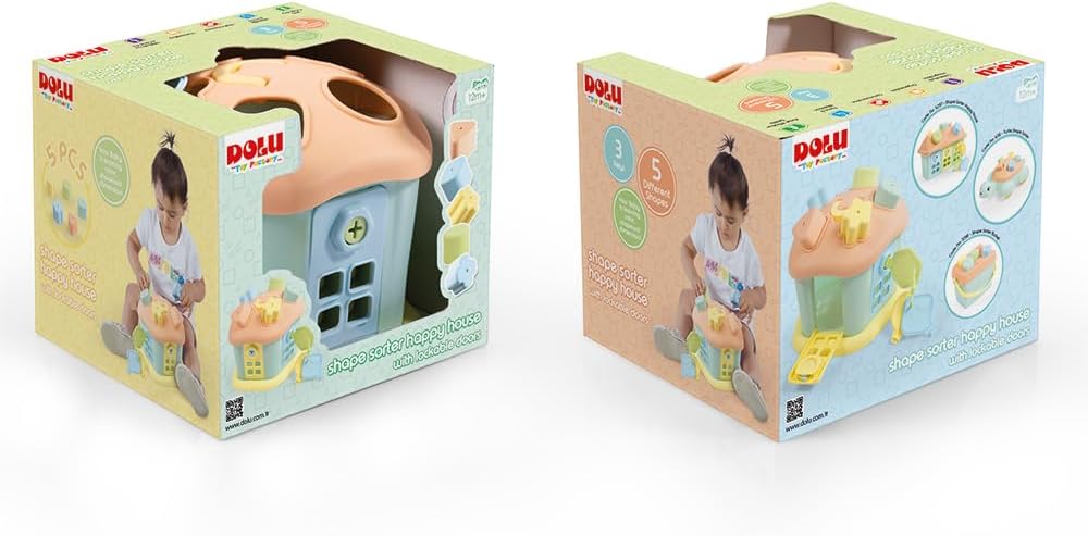 Dolu Shape Sorter β Happy House, 9pc Sort & Play Toy with Lockable Doors