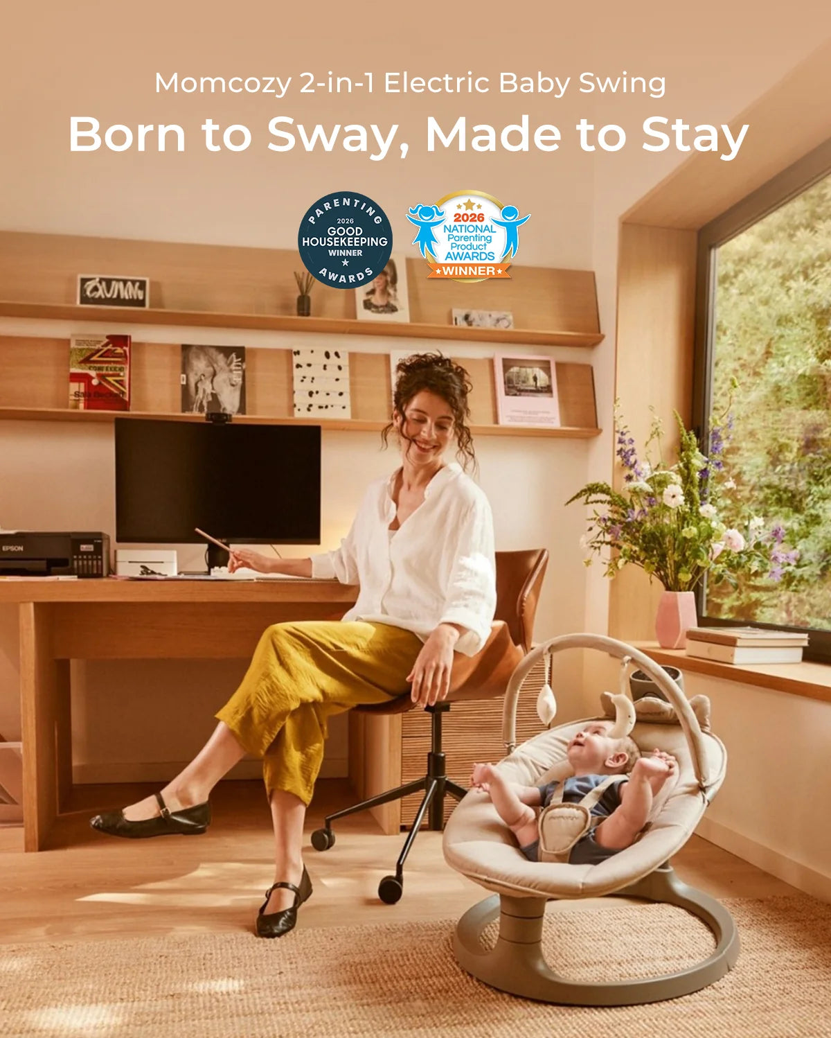 Momcozy Electric Baby Swing