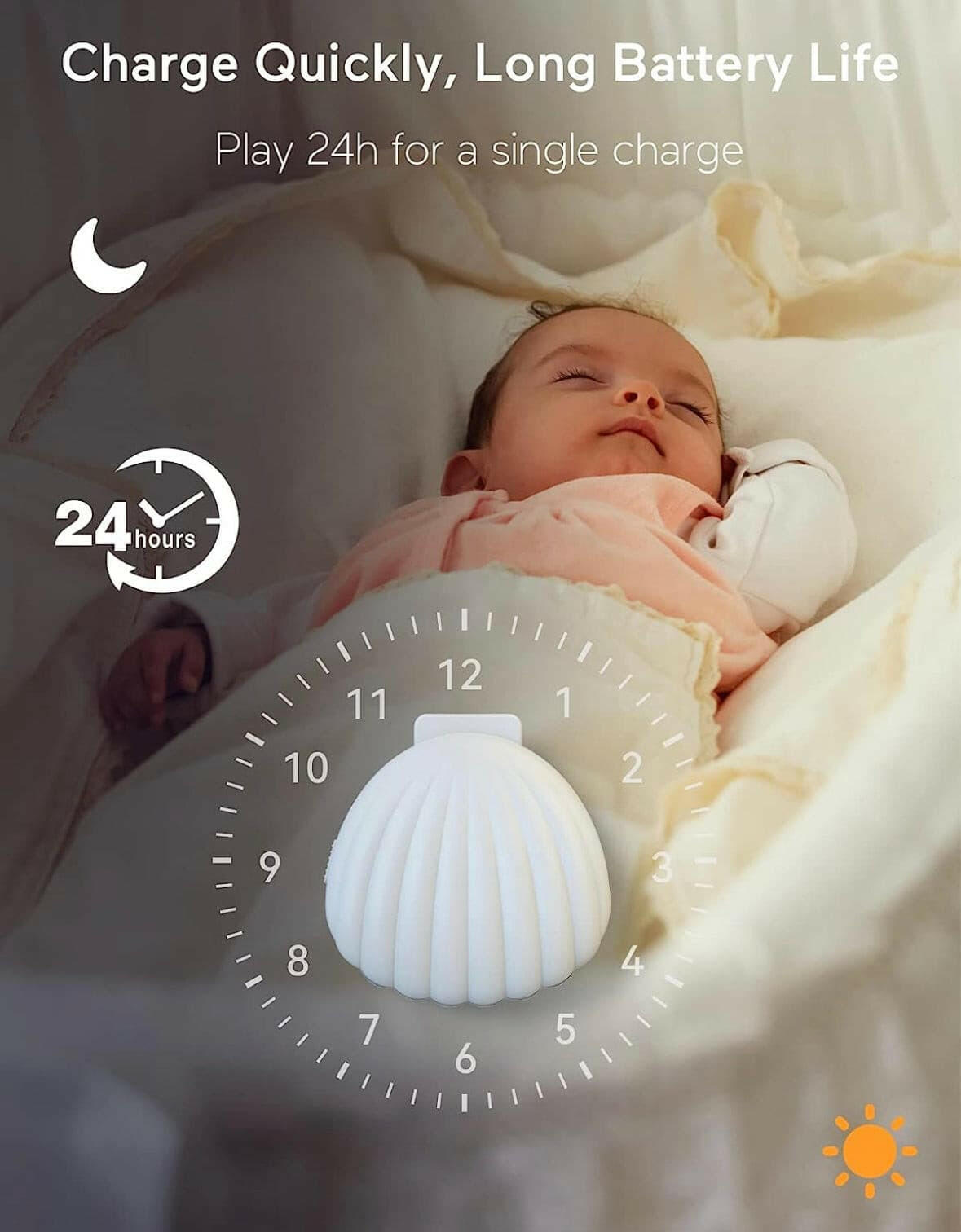Momcozy Portable Sound Machine, Little Shell with Crying Detection.