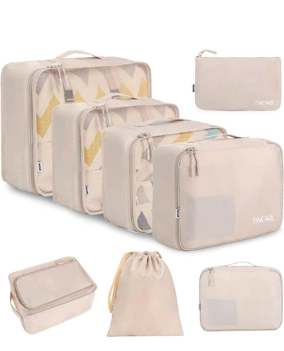 BAGAIL 8 Set Packing Cubes Luggage Packing Organizers for Travel Accessories.