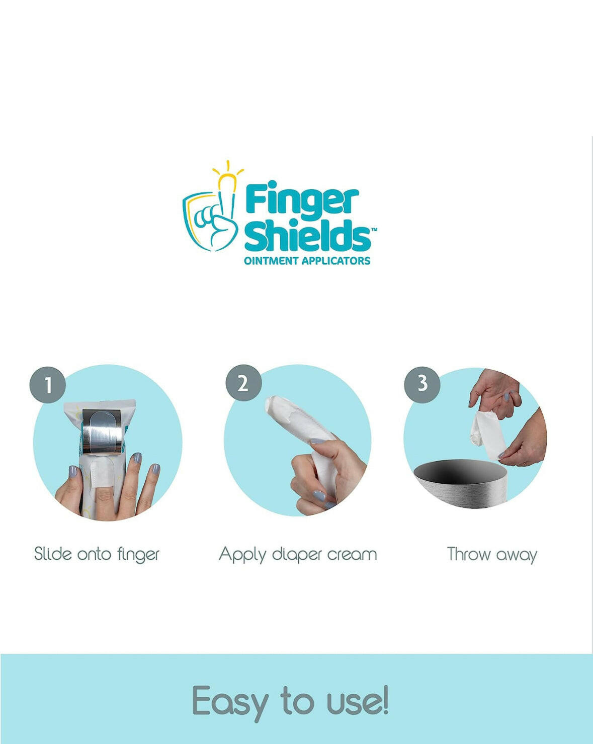 Baby Brezza Finger Shields – 100% Mess Free Baby Diaper Rash Cream Applicator ,40 count.