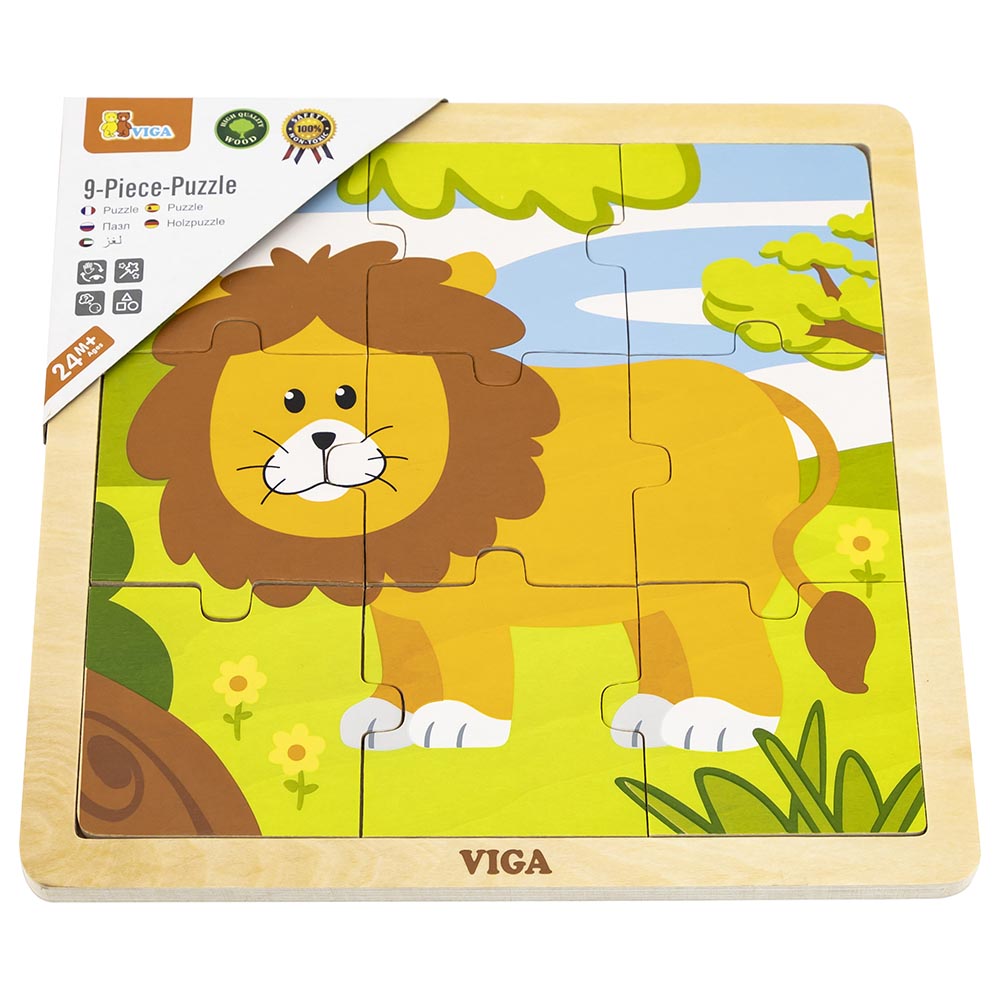 Viga Wooden Puzzle (Lion, 9pcs)