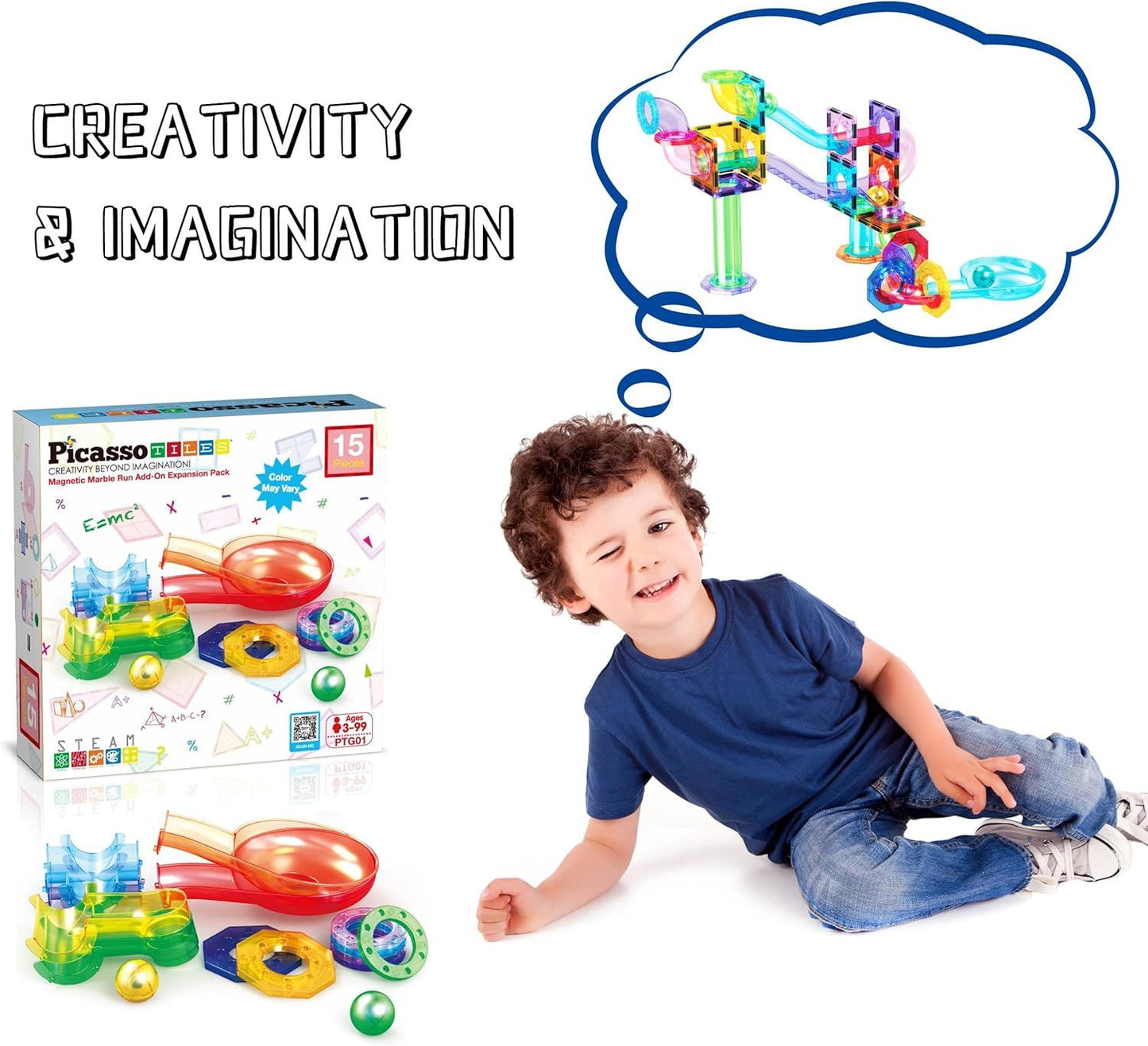 Picasso Magnetic Marble Run Expansion Pack (15 Pcs)