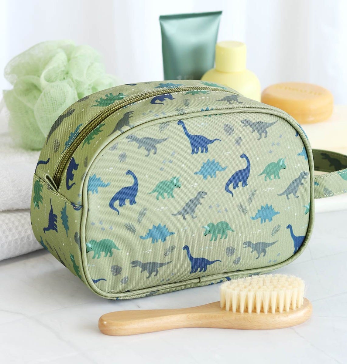 A Little Lovely Company Kids Toiletry Bag With Handle (Dinosaurs)