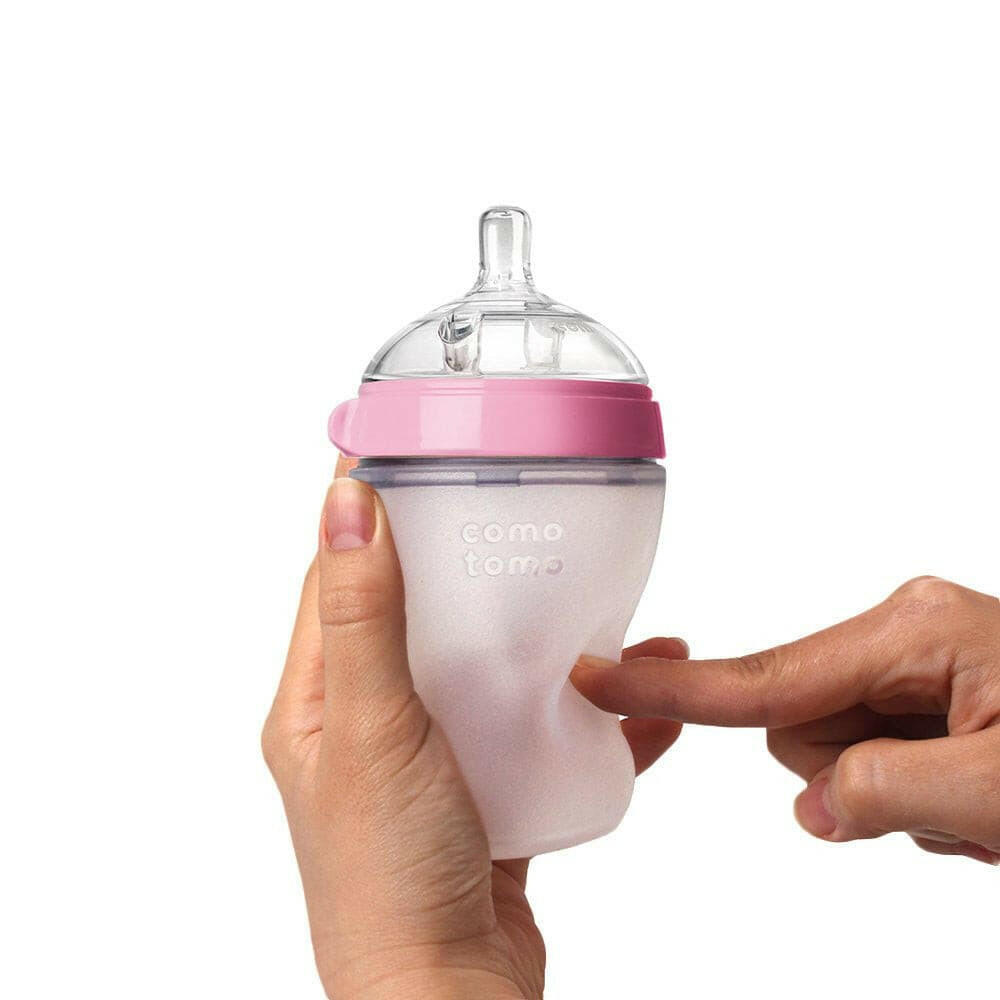 Comotomo Natural Feel Baby Bottle, 150 ml - pink.