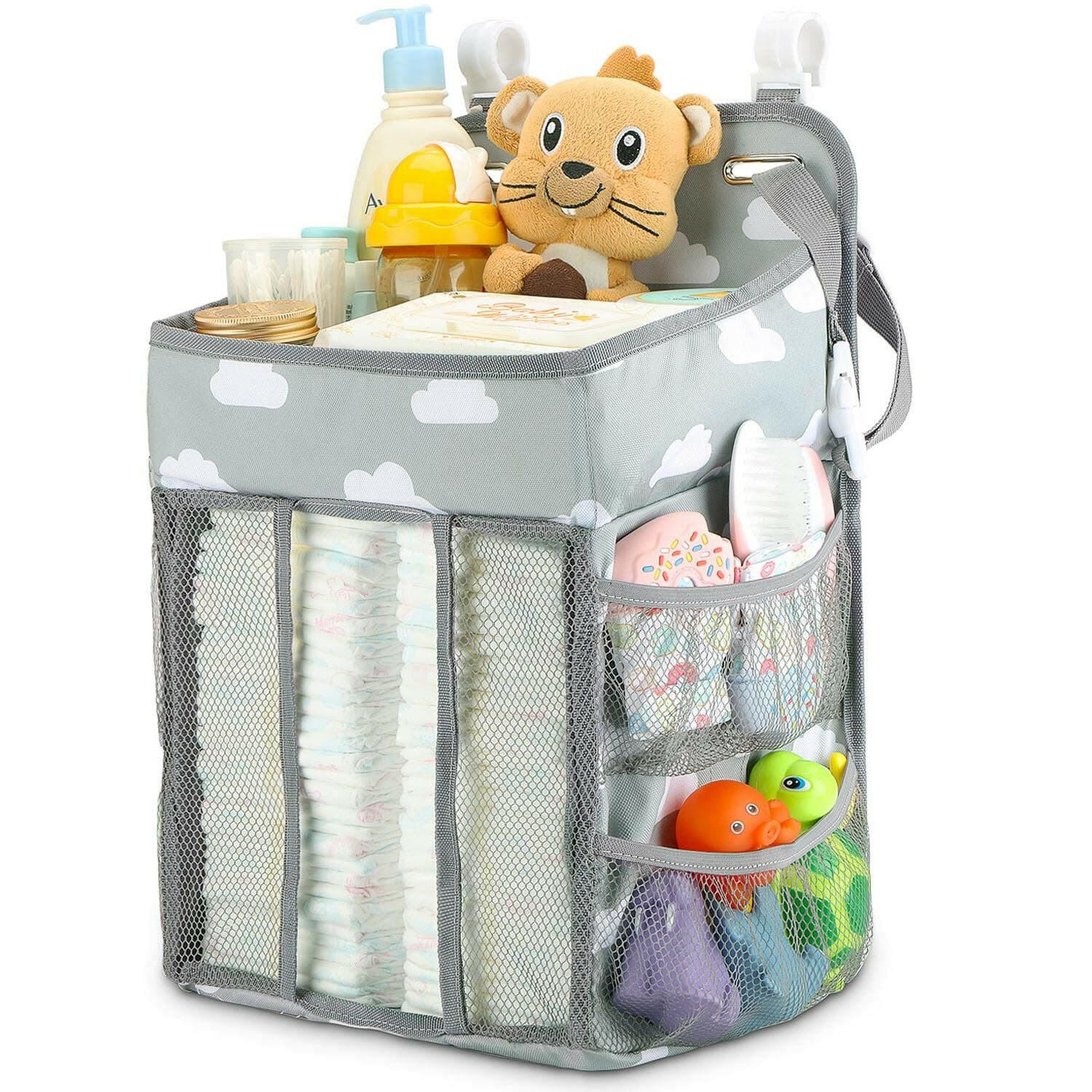 Hanging Diaper Caddy Organizer - Diaper Stacker for Changing Table or Crib.