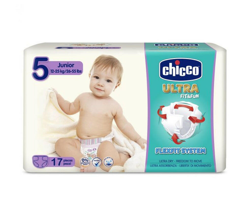 Size 5 Junior Diaper Ultra Soft by Chicco.