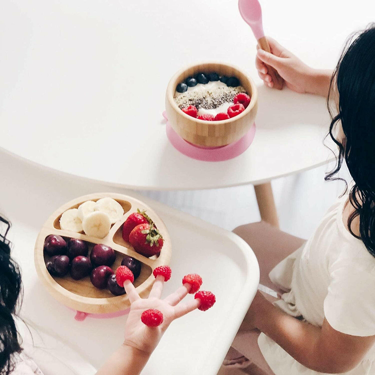 Baby Toddler Feeding Suction Plate + Soft Tip Spoon Babies Set - Red.