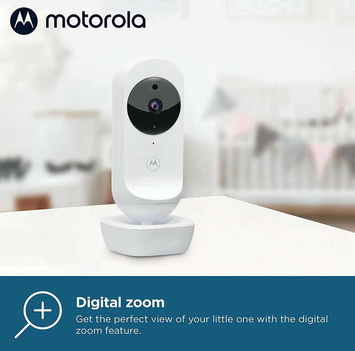 Motorola Baby Monitor - VM34 Video Baby Monitor with Camera, 1000ft Range 2.4 GHz Wireless 4.3" Screen, Two-Way Audio, Manual Pan/Tilt, Digital Zoom, Room Temperature Sensor, Lullabies, Night Vision.