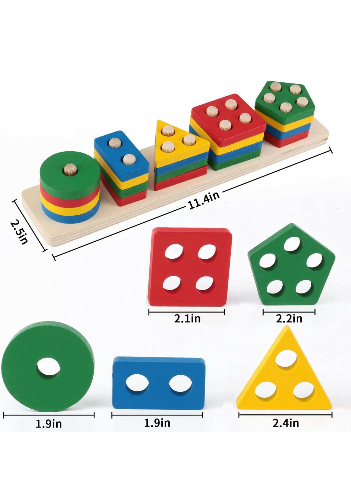 Montessori Toys for Toddlers, Shape Sorter Color Recognition Learning Toys.