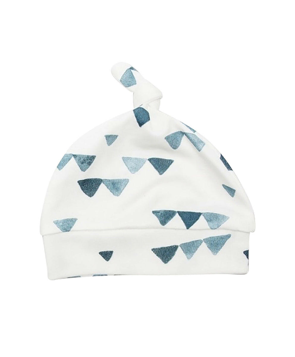 Lulujo Bamboo Hat & Swaddle Blanket Navy Triangles
