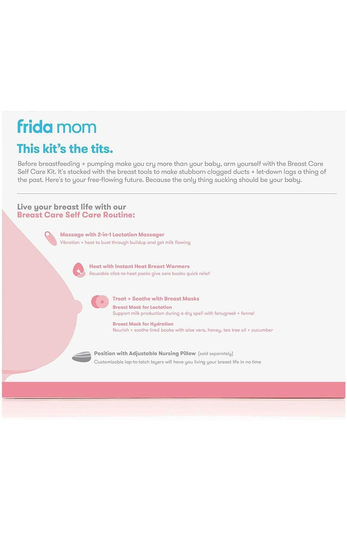 Breast Care Kit 9 PC, 2-in-1 Lactation Massager, Breast Warmers, Breast Mask for Hydration and Lactation by Frida Mom.