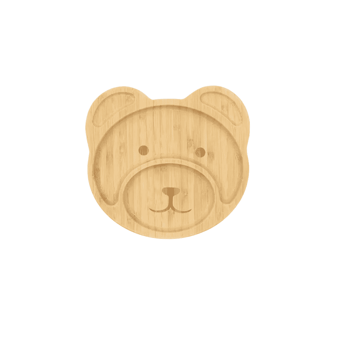Bear Bamboo Plate with Suction.