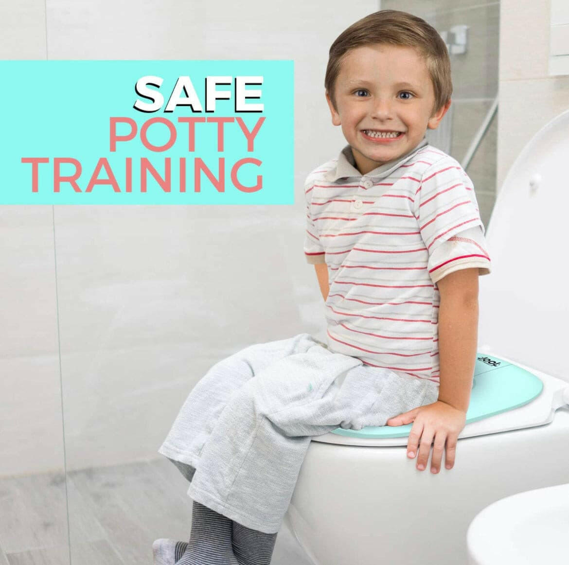 Folding Travel Potty Seat, Fits Round & Oval Toilets, Non-Slip Suction Cups by Jool Baby.