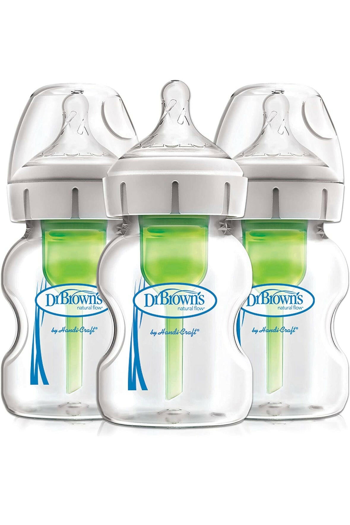 Dr. Brown’s Natural Flow, Wide-Neck Glass Baby Bottles 5 oz/150 mL - 3 Pack.