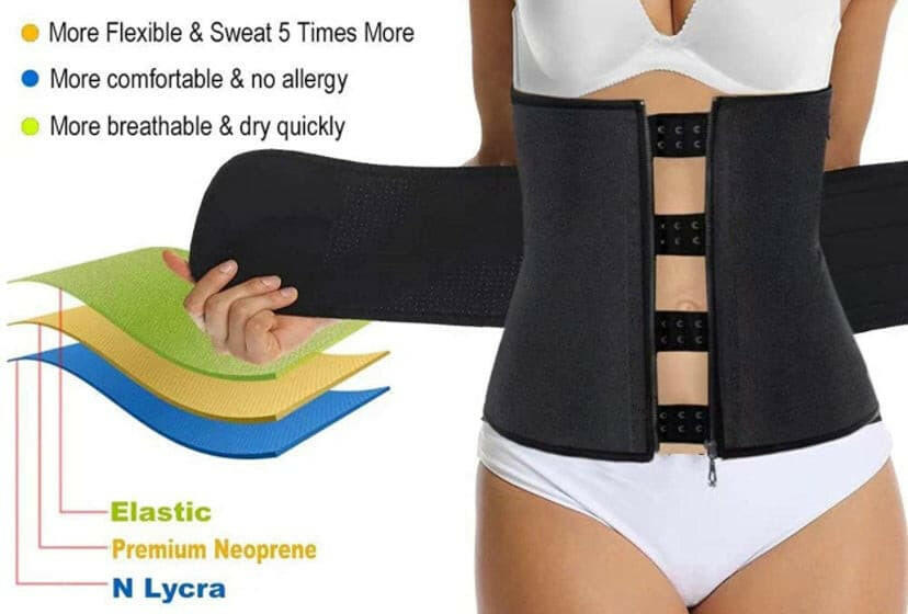 Hoplynn Waist Trainer Neoprene Sweat Corset Black Multi Sizes