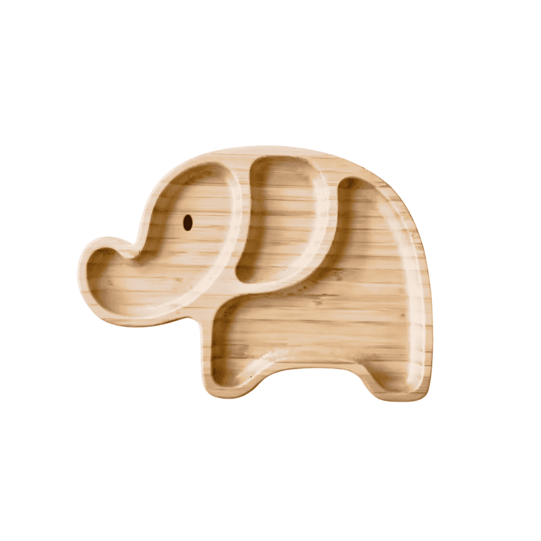Elephant Bamboo Plate with Suction.