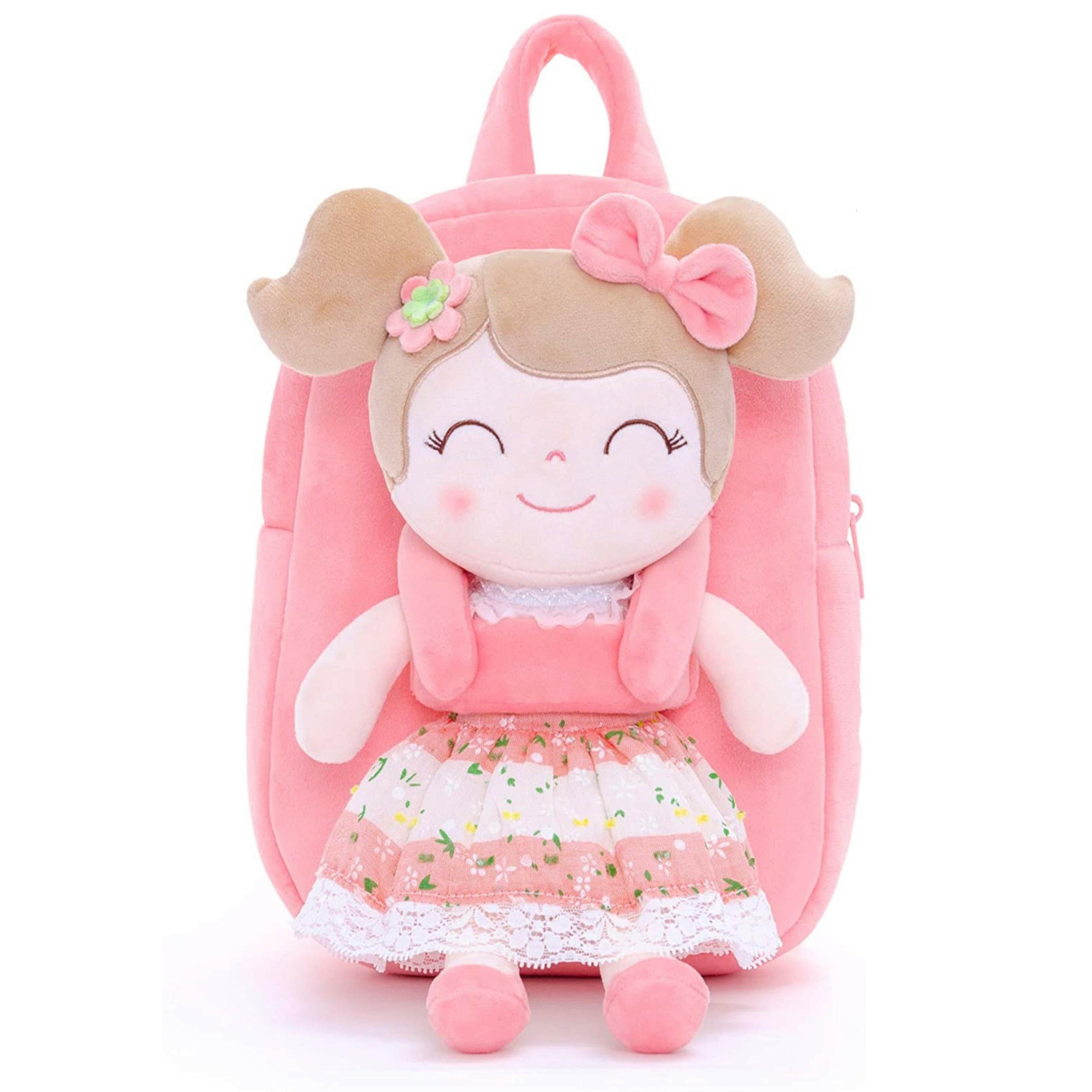 Baby Girl Gift Toddler Backpack with Spring Girl Doll by Gloveleya.