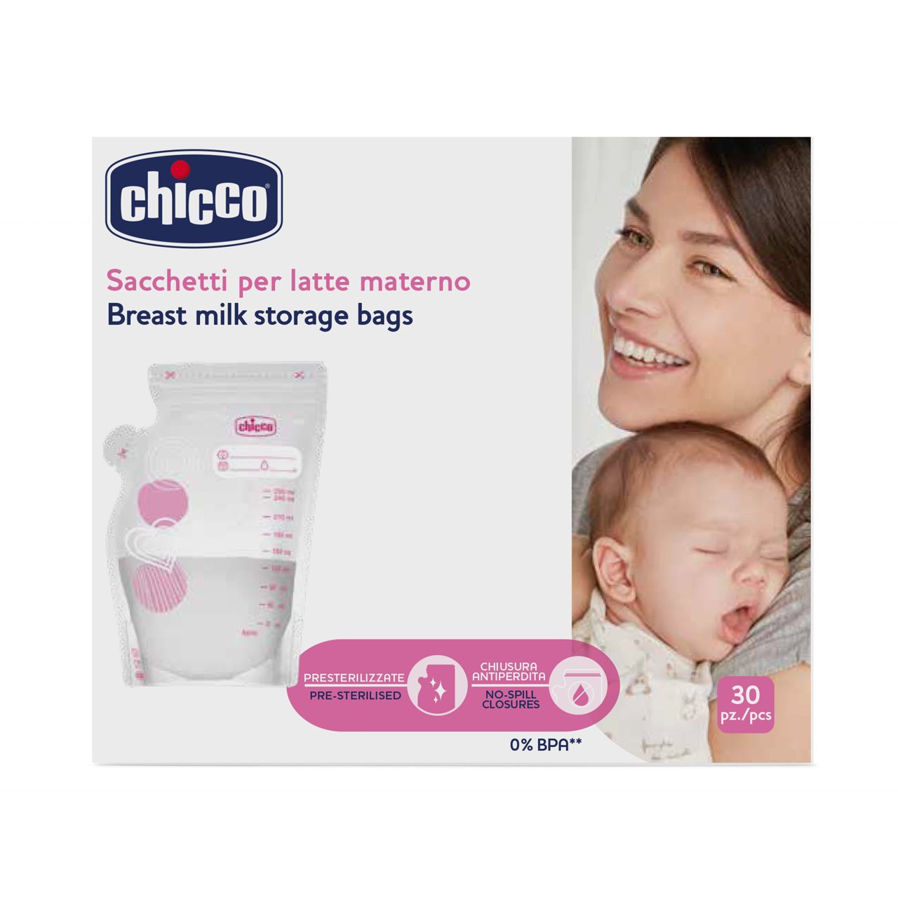 Chicco Breastmilk Storage Bags, 30pcs