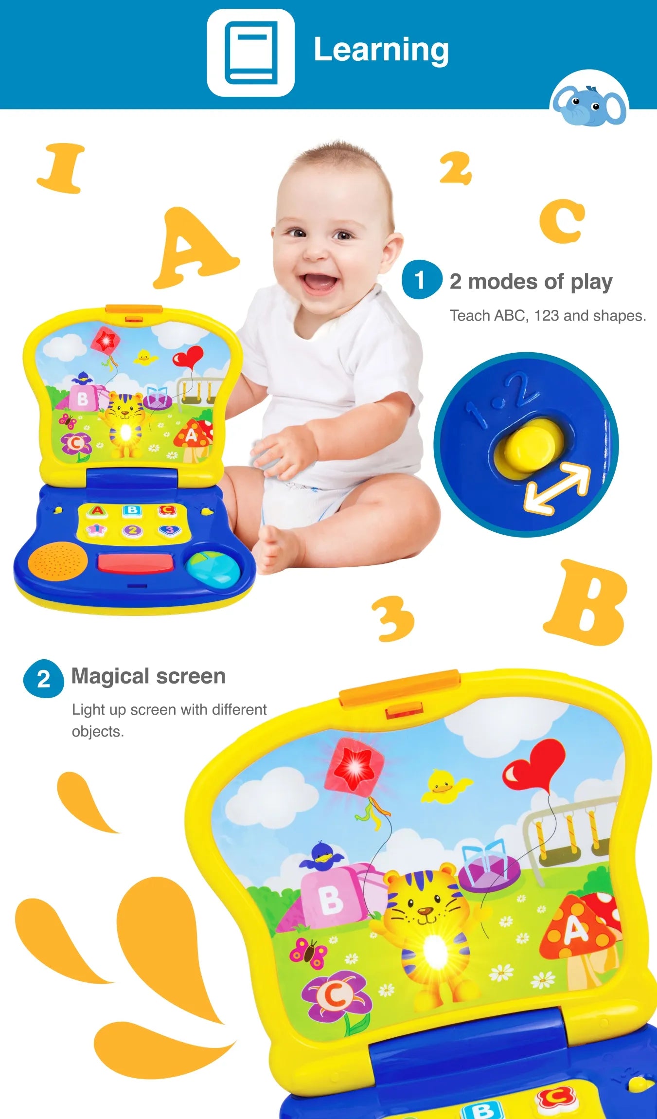 Winfun حاسوب محمول للصغار على شكل نمر