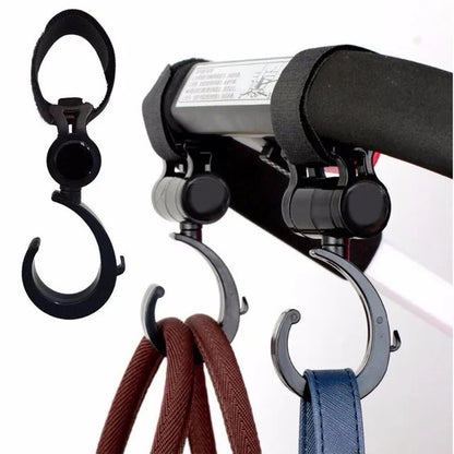 Little Story Rotating Compatible Stroller Hooks – Black
