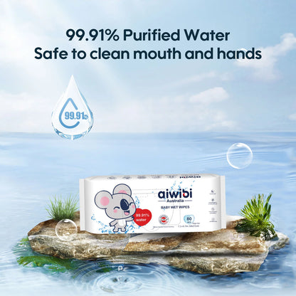 Aiwibi Baby Water Wipes D-Penthanol (80 Pcs)