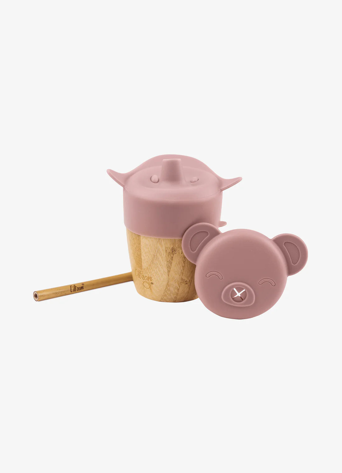 Citron Organic Bamboo Cup with Straw & Lid