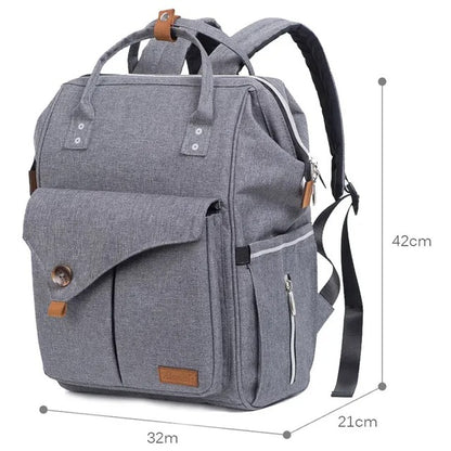 Teknum Double Stroller Combo with Diaper Backpack – Dark Grey