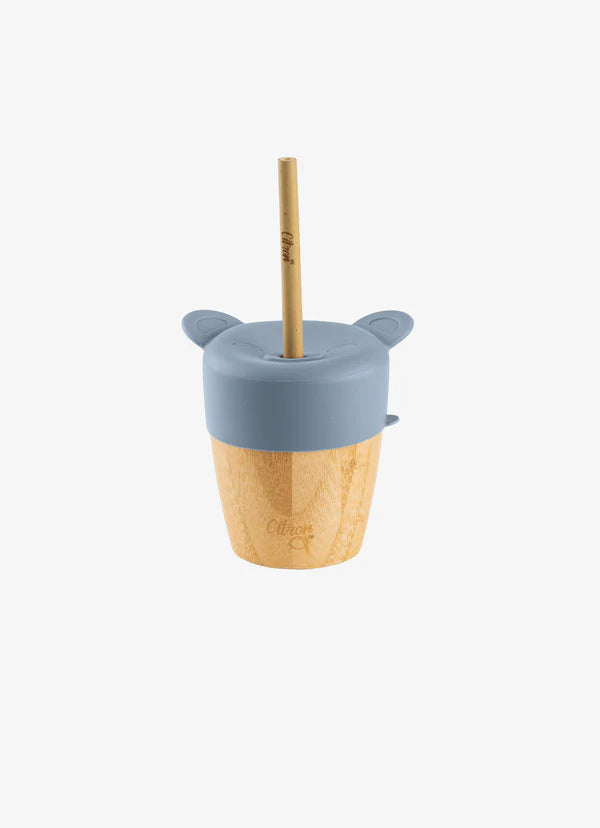 Citron Organic Bamboo Cup with Straw & Lid