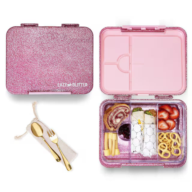 Easy Kids Convertible Bento Lunch Box 6 & 4 Glitter